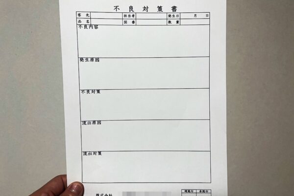 不良対策書